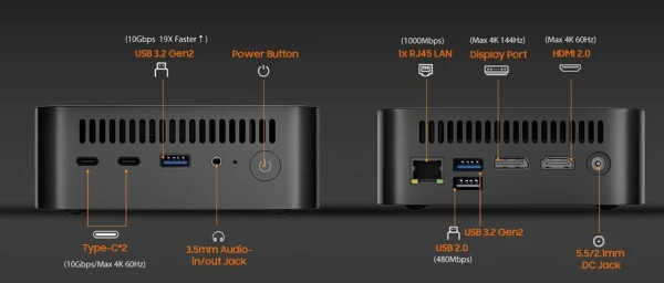 BlackView MP100 AMD R7 7430U16GB512GB1xHDMI+1xDPRJ45BTWiFIW11P Black