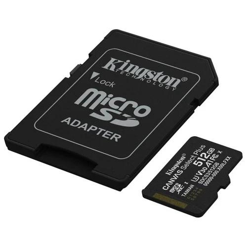 Micro SD Card 512GB Kingston + SD adapter SDCS3512GB class 10