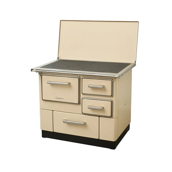 Šporet na čvrsto gorivo MBS 3E DP, krem, desni