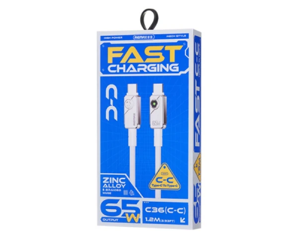 REMAX Kabl Swift Fast charging braided data cable 1.2M C36 65W(C-C) beli 