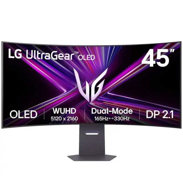 44.5'' UltraGear Curved 800R OLED 5K2K 5120x2160@165Hz/330Hz Dual-Mode,21:9,1500000:1,275 cd/m2,0.03ms,178o/178o,2PBP,HDR 10,FreeSync Premiu
