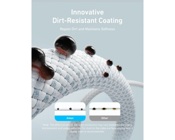 ANKER Zolo USB tip-C kabl MM 1.8m, za Apple, super brzo punjenje 240W480Mbps, pleteni, crni 