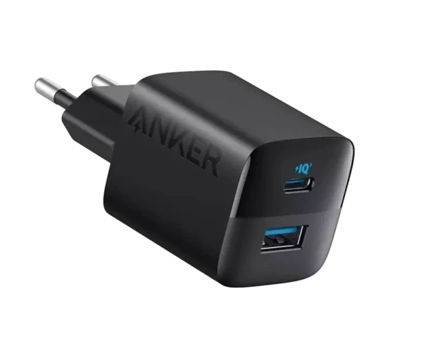 ANKER 323 33W USB-C zidni punjač 2-porta (USB-A i USB-C), crni 