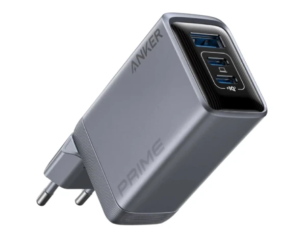 ANKER Prime 100W GaN zidni brzi punjač, 3-porta (2x USB-C i 1x USB-A) srebrni 