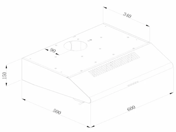 Aspirator TESLA DB600AX60cm350m3hinox' ( 'DB600AX' ) 