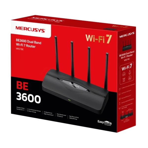 LAN Router Mercusys MR27BE WiFiBE36002x1G2x2,5G3568Mbs
