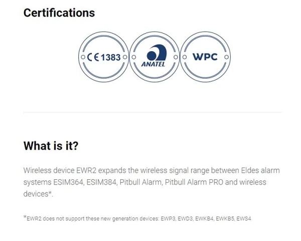 ELDES EWR2 Bez.ripiter signala 