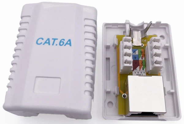 NCAC-1F6A-01 kutija za povrsinsku montazu sa jednim portom CAT6A FTP