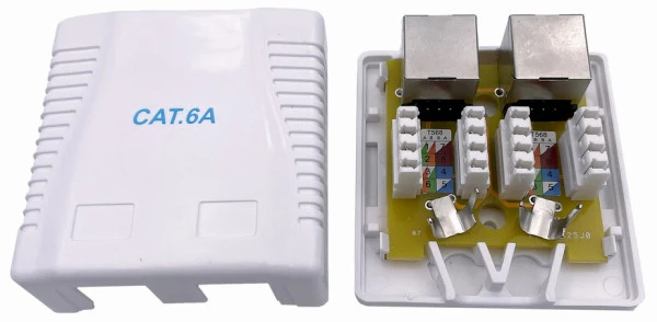 NCAC-2F6A-01 kutija za povrsinsku montazu sa 2 porta CAT6A FTP