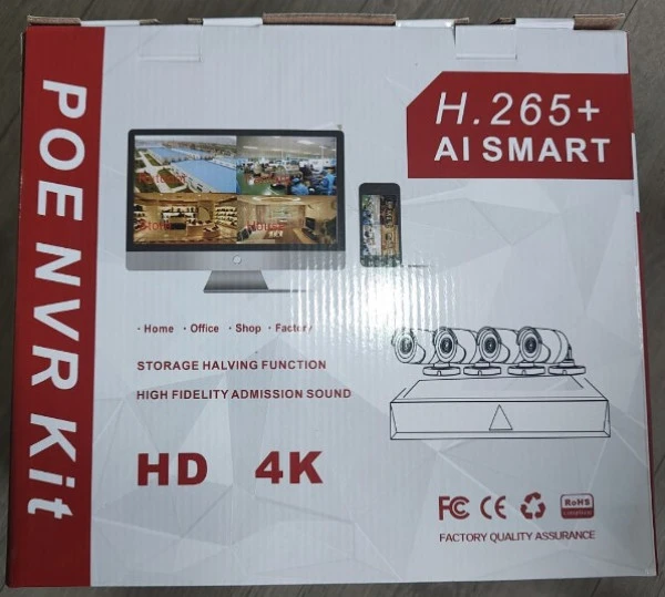 CAM-IP5MP-POEKIThi4W HI EASY GMB kamera 5 mpix set full color IP 4 kamere POE NVR sa mikr