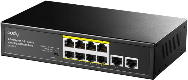 Cudy GS1010P 8-Port Gigabit PoE+ Switch with 2 Gigabit Uplink ports, PoE 30W