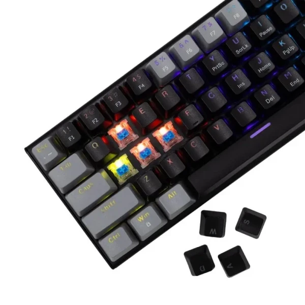 Tastatura White Shark WAKIZASHI 2 60MehaničkaPlavi svičeviRGBCrno sviaUS
