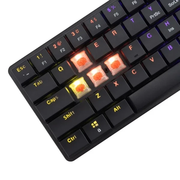 Tastatura White Shark NAGAMAKI 60MehaničkaCrveni linearni svičeviRGBCrnaUS