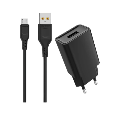 DENMEN DC01V Punjač za mobilne 2,4A + Micro USB kabl CRNI