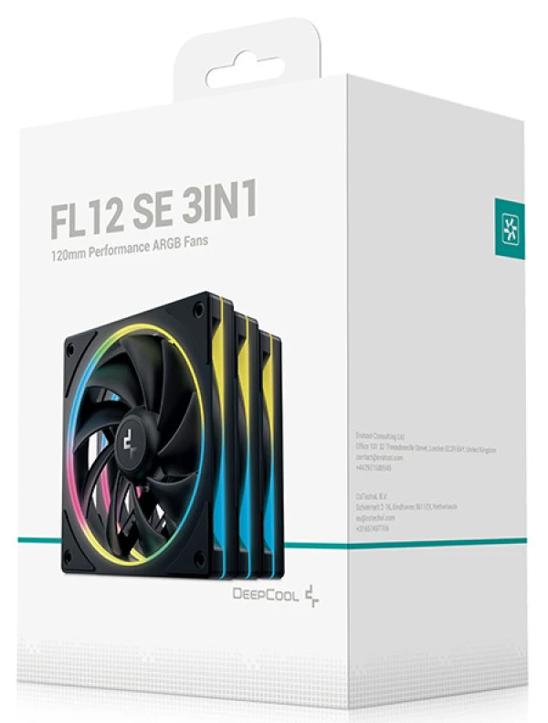 DeepCool FL12 SE 3in1, 120x120x25mm ventilator RGB LED hydro bearing 1900rpm 50CFM 28dBa