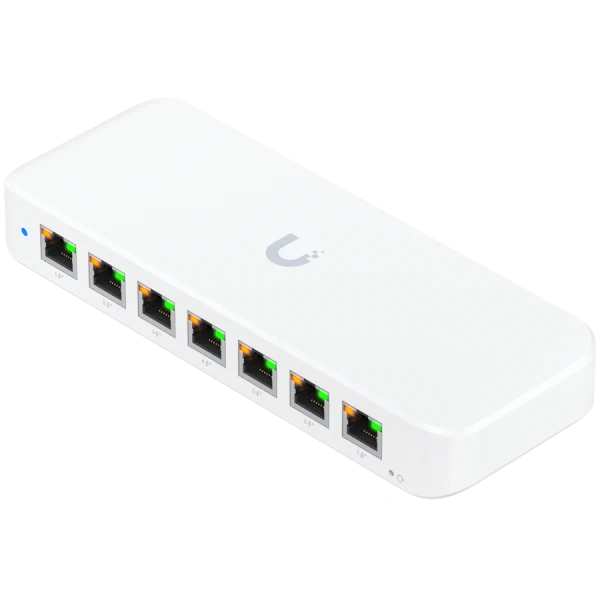 Ubiquiti USW-Ultra-210W-EU compact, Layer 2, 8-port GbE PoE switch with versatile mounting options, 7x GbE PoE+ output ports, GbE port with