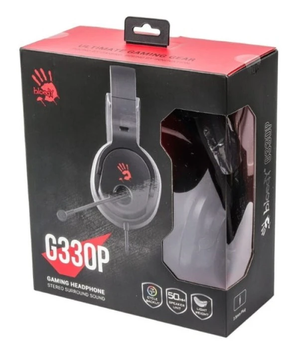 A4-G330P A4Tech Bloody gejmerske slusalice sa mikrofonom, SURROUND, 50mm/16ohm, colorLED, USB+3,5mm