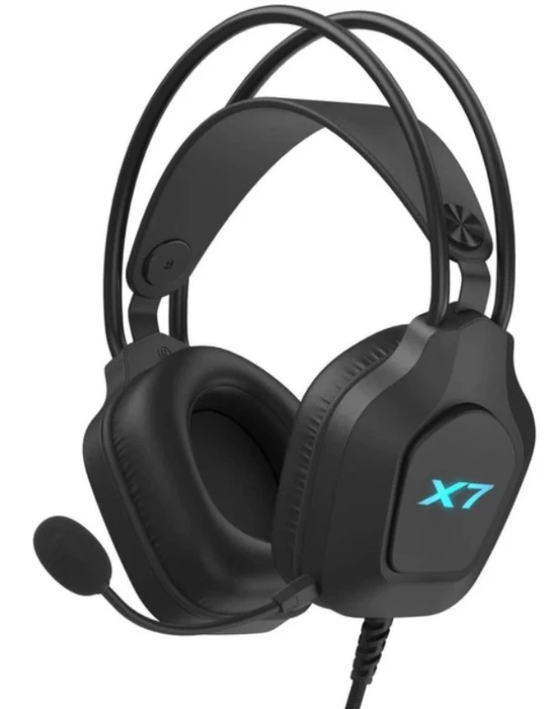 A4-XH-200 A4Tech X7 gejmerske slusalice sa mikrofonom, SURROUND, 50mm/16ohm, USB, LED, Black