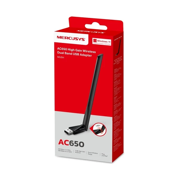 Mercusys MU6H, Wireless USB Adapter AC650 Dual 5GHz 433Mbps
