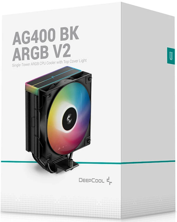 DeepCool AG400 BK ARGB V2, CPU kuler, RGB, 120mm, 500-2100rpm, LGA1700/1200/115X/AM5/AM4