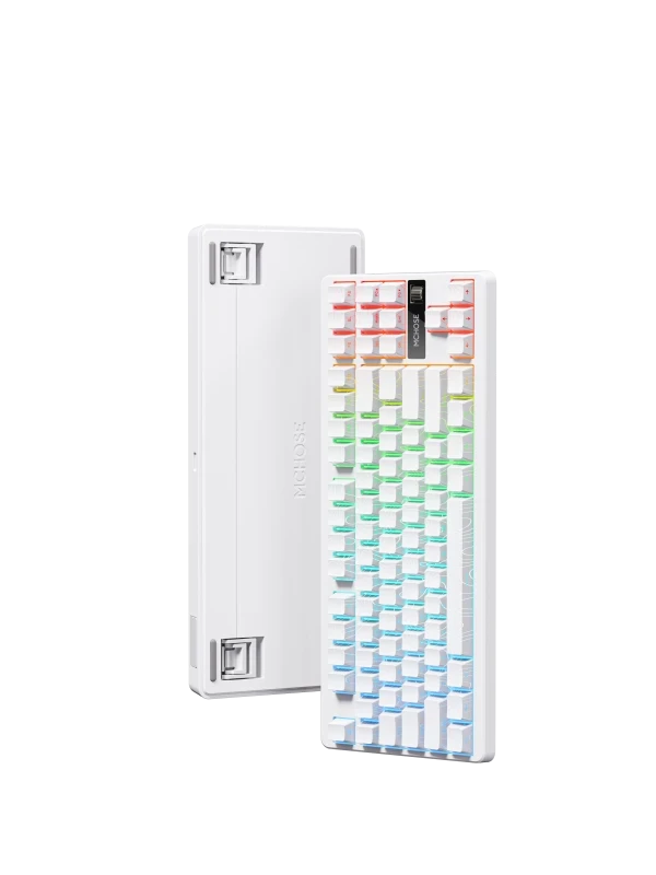 Bežična gaming tastatura MCHOSE G87 Mehanička white topographic