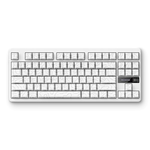 Bežična gaming tastatura MCHOSE G87 Mehanička white topographic