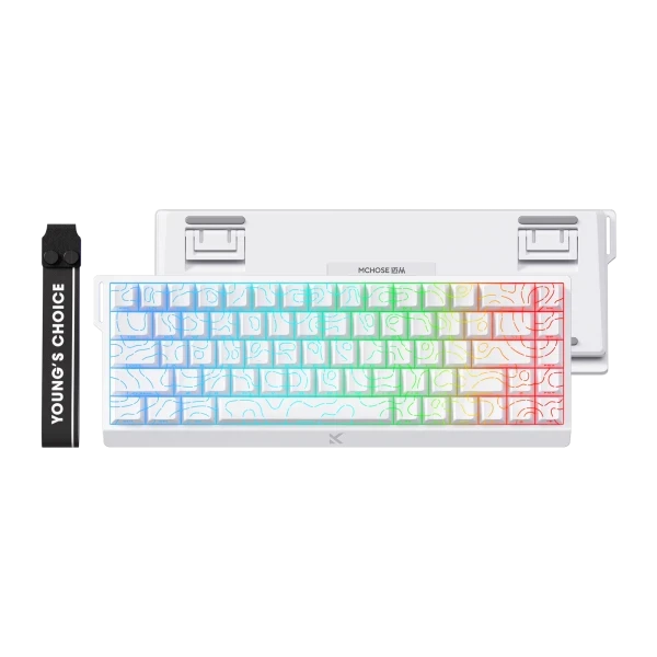Gaming tastatura MCHOSE Ace 68 Hall Effect Magnetic Switch white topographic