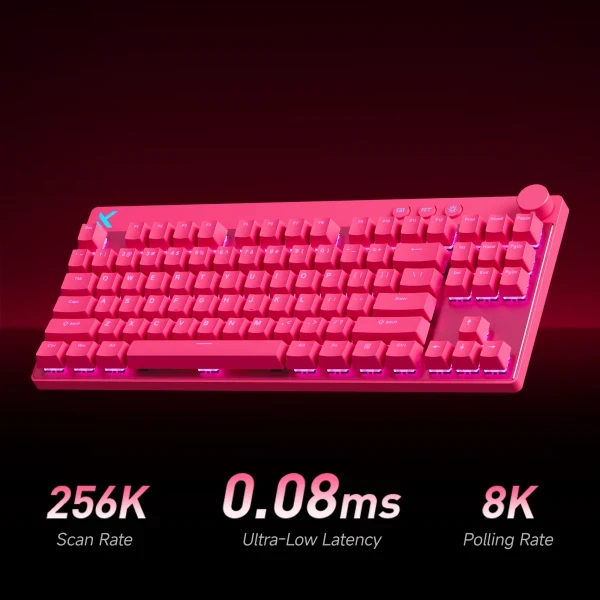 Gaming tastatura MCHOSE Mix 87 Hall Effect Magnetic Switch rose red