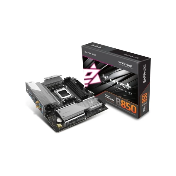 SAPPHIRE AMD B850 AM5 NITRO+ Ryzen R9/R7/R5, 4x DDR5 8000MHz, PCIE 5, 1x M.2 Gen5, 2x M.2 Gen4, LAN 2.5 Gbps, WIFI7, USB, ATX