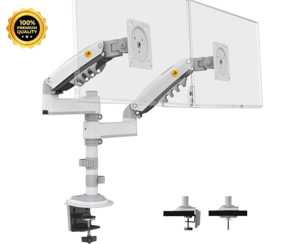 NORTH BAYOU H180 stoni nosač za dva monitora beli 17-27 inča 