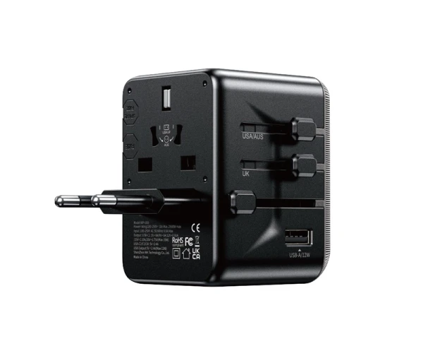 WEKOME WP-U69 Univerzalni Strujni GaN punjač, 5-porta USB (3.0 i 4 x 3.1 tipC-EUUKAUUSJAP) 35W, crni 