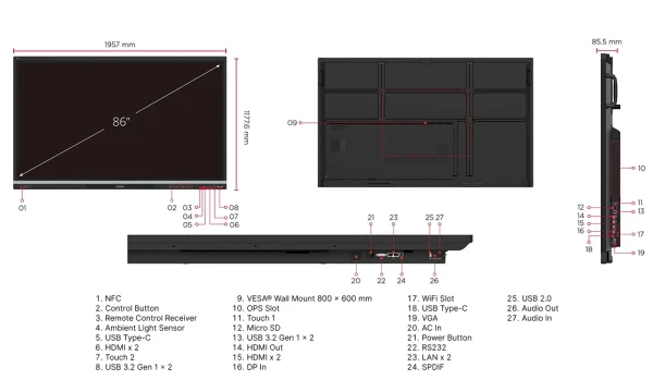 Interaktivan tabla Viewsonic IFP8651