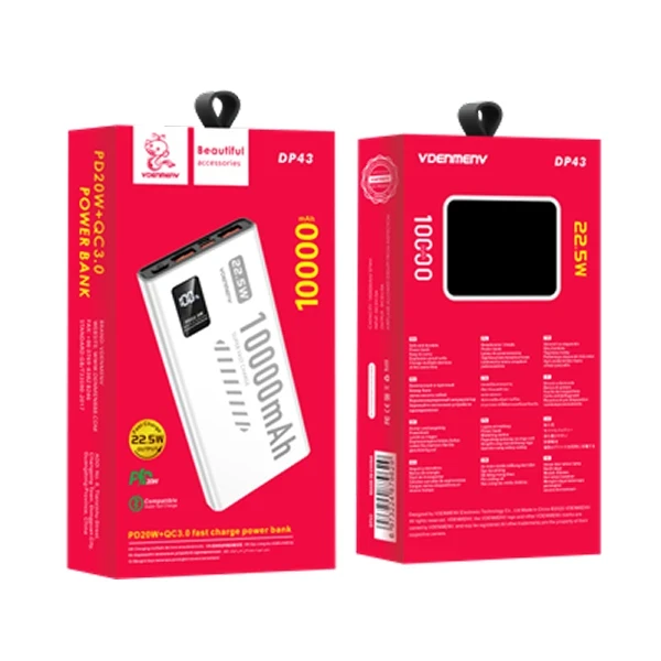 Power bank Denmen DP43 10000Mah Fast PD20W QC3.0 2xTypeC1xUSB-A Beli
