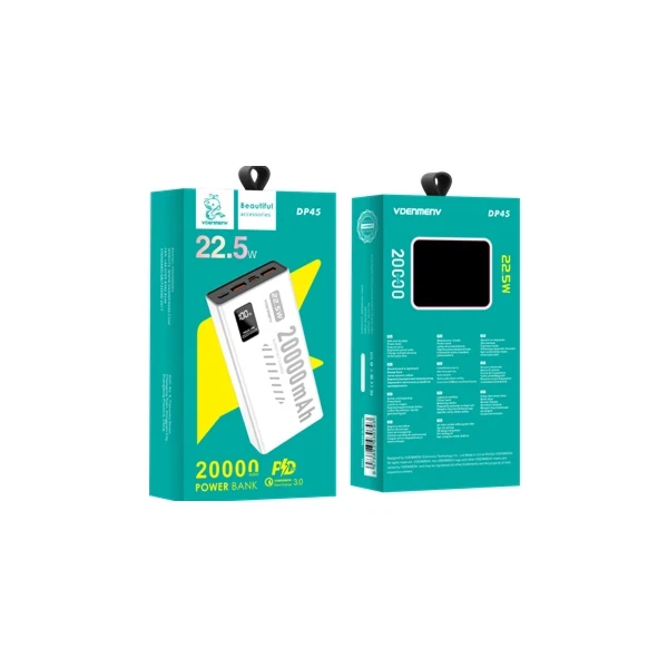 Power bank Denmen DP45 20000Mah Fast PD20W QC3.0 2xTypeC1xUSB-A Beli