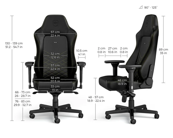 NOBLECHAIRS HERO Gaming stolica crno-zlatna 