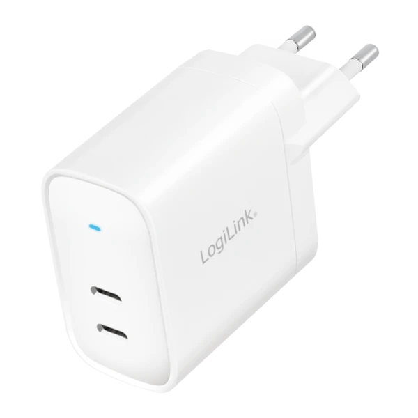 Logilink punjač 2 porta, type C, 40W, w/PD, bela