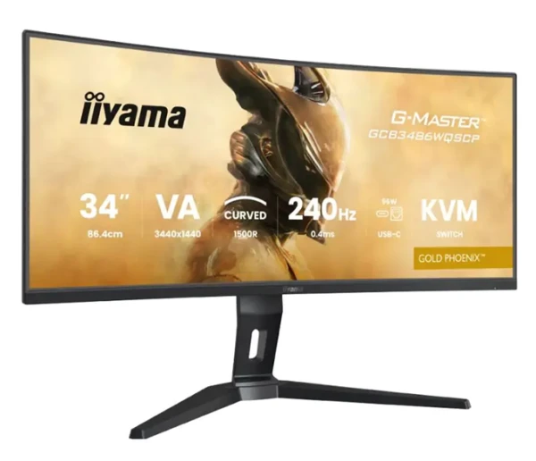 34'' UW VA-panel, Curved Gaming 1500R,G-Master Gold Phoenix, 3440x1440-240Hz (21:9),0,4ms (MPRT),500cdm HDR400,FreeSync Premium,Speakers,2xH