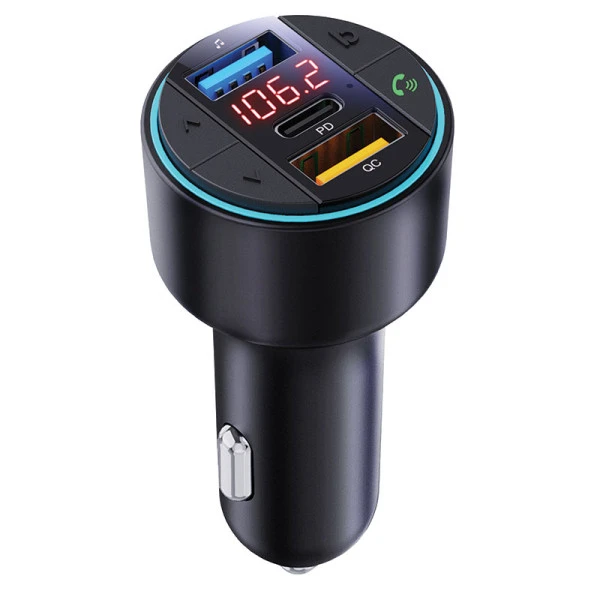 Xwave BT 40 FM transmiter za kola,Bluetooth,LED,USB,3D Surround,USB-TypeC PD30W+QC3.0 brzo punjenje 