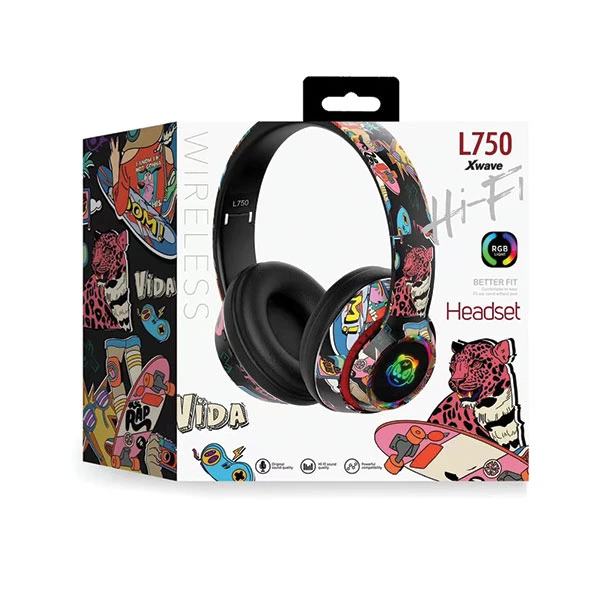Xwave L750 black Bluetooth slušalice stereo sa mikrofonom/v5.3/Aux/microSD 