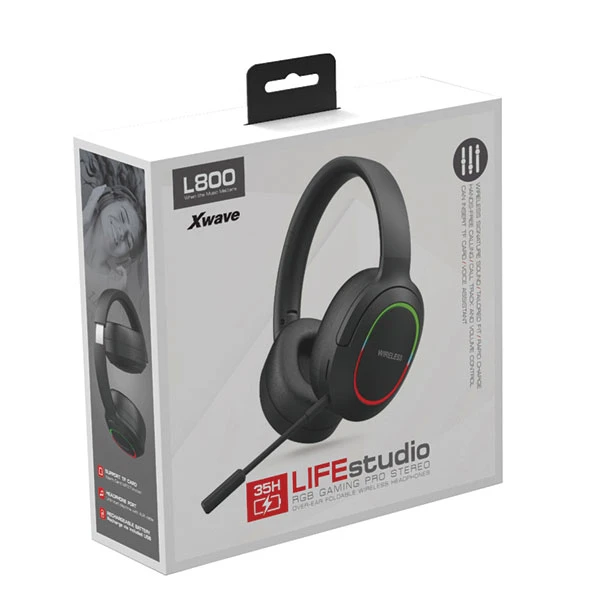 Xwave L800 black Bluetooth slušalice stereo sa mikrofonom/v5.3/FM/Aux/microSD 