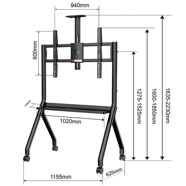 Xstand 55/100 podni pokretni nosač za TV/VESA 940x600/do 120kg 