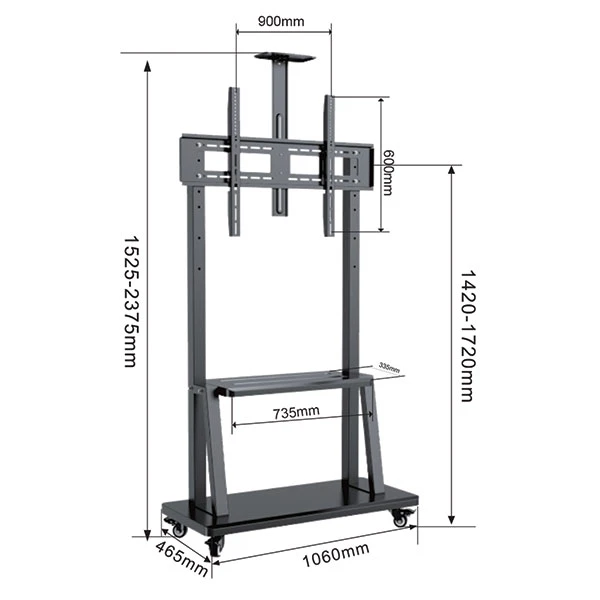 Xstand 55/100 podni pokretni nosač za TV/VESA 900x600/do 120kg 