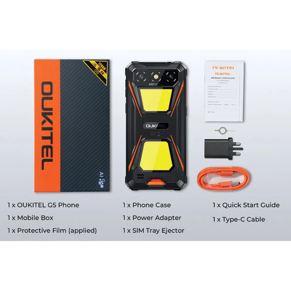 Oukitel G5 Rugged Smartphone 4G/4GB+64GB/6300mAh/13MP+2MP/5MP/NFC/Android14 