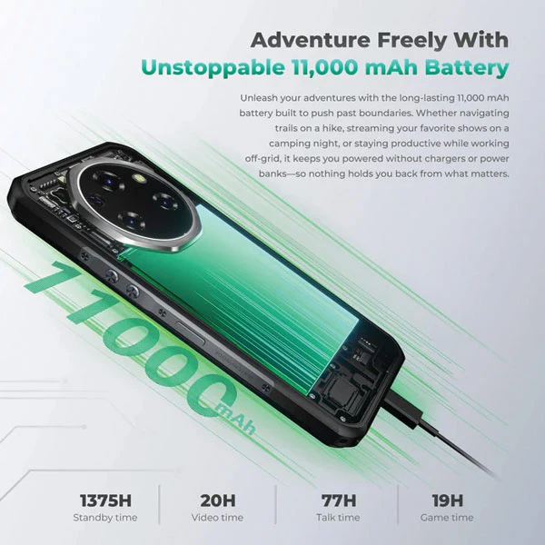 Oukitel WP62 Rugged Smartphone 5G/8GB+256GB/11000mAh/108MP+8MP+2MP/32MP/NFC/Android15 