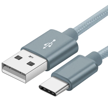 Xwave Kabl USB Tip C  muški na Tip A   muški  1.2M   3A, PVC tamno sivi pleteni 