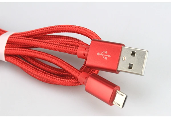 Xwave Kabl USB2.0 na Micro USB 1.2M,2A,aluminium,upleten,crveni 
