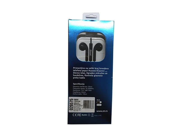 Xwave E500M black slušalice earbud za mobilni sa mik./stereo/3.5mm/kabl 1.3m 