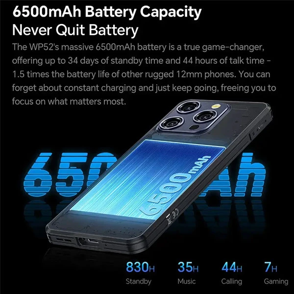 Oukitel WP52 black Rugged Smartphone5G 4GB(4+12)/256GB/6500mAh/Android14 