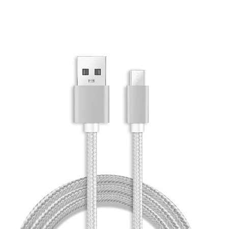 Xwave Kabl USB2.0 na Micro USB 1.2M,2A,aluminium,upleten srebrni 