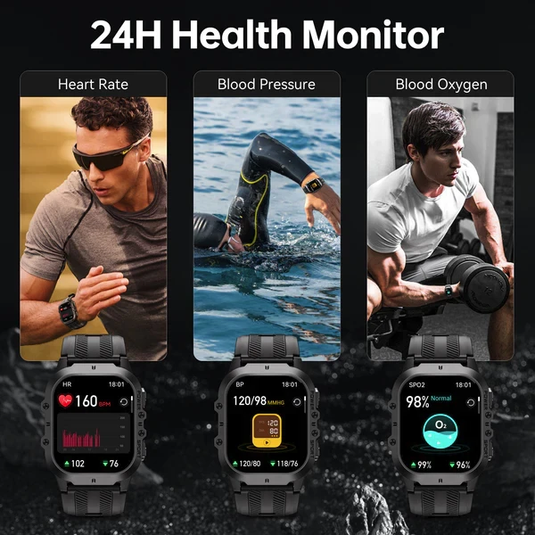 OUKITEL pametni sat BT20 Crno-Narandžasti Smart Watch Sport Rugged